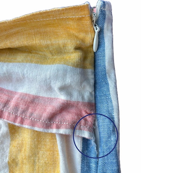 💖 C&C california Shorts | 100% Linen | Pastel Stripes | Tie at Waist | Size 4 - Picture 8 of 8